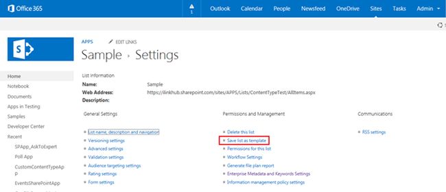 Save list as template